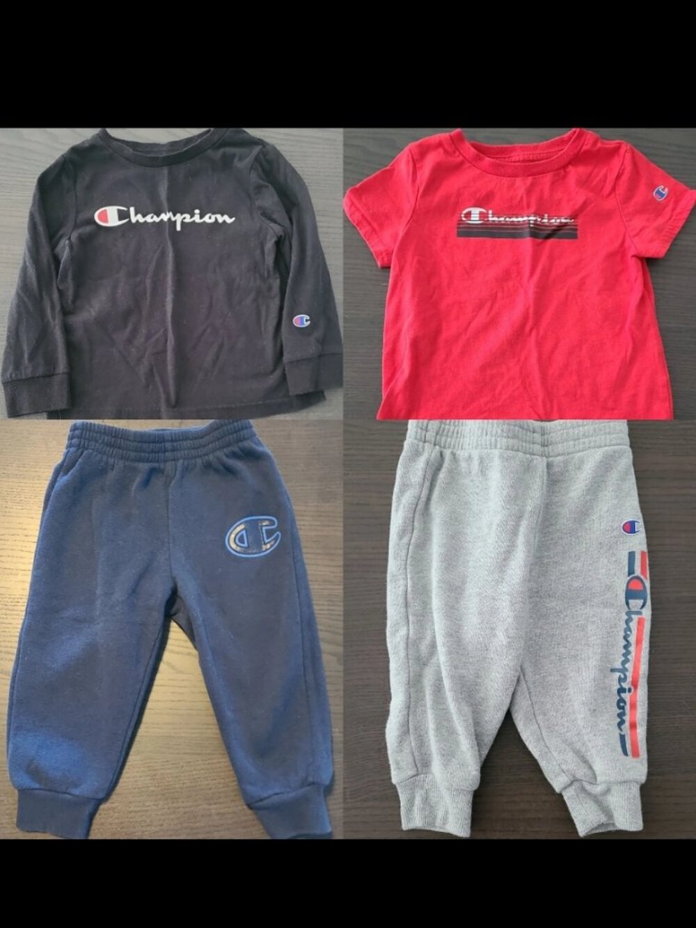Authentic Champion Lot Of 2 Tops & 2 Sweatpants For Toddlers Size 18 M - 3T